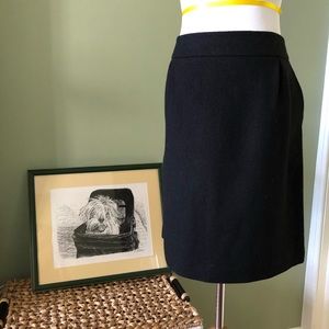 Boden Black Wool Tweed Skirt